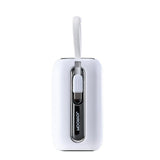 Joyroom mini powerbank 10000mAh Colorful Series 22.5W med 2 indbyggede USB C og Lightning kabler hvid (JR-L012)