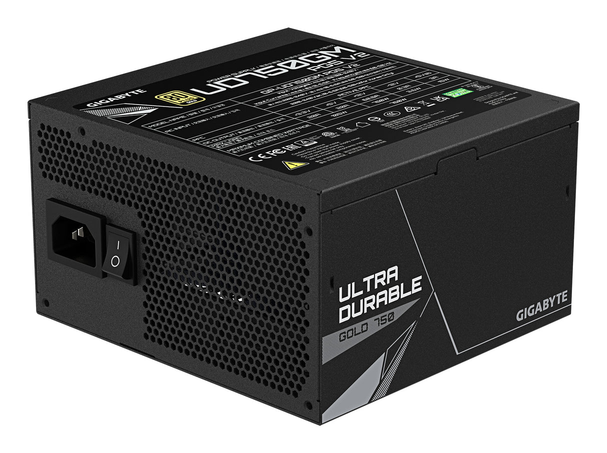 GIGABYTE UD750GM PG5 V2 enhed til strømforsyning 750 W 20+4 pin ATX ATX Sort