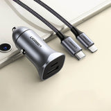 Ugreen CD130 USB-A / USB-C 30W Biloplader - Grå