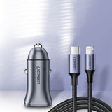 Ugreen CD130 USB-A / USB-C 30W Biloplader - Grå