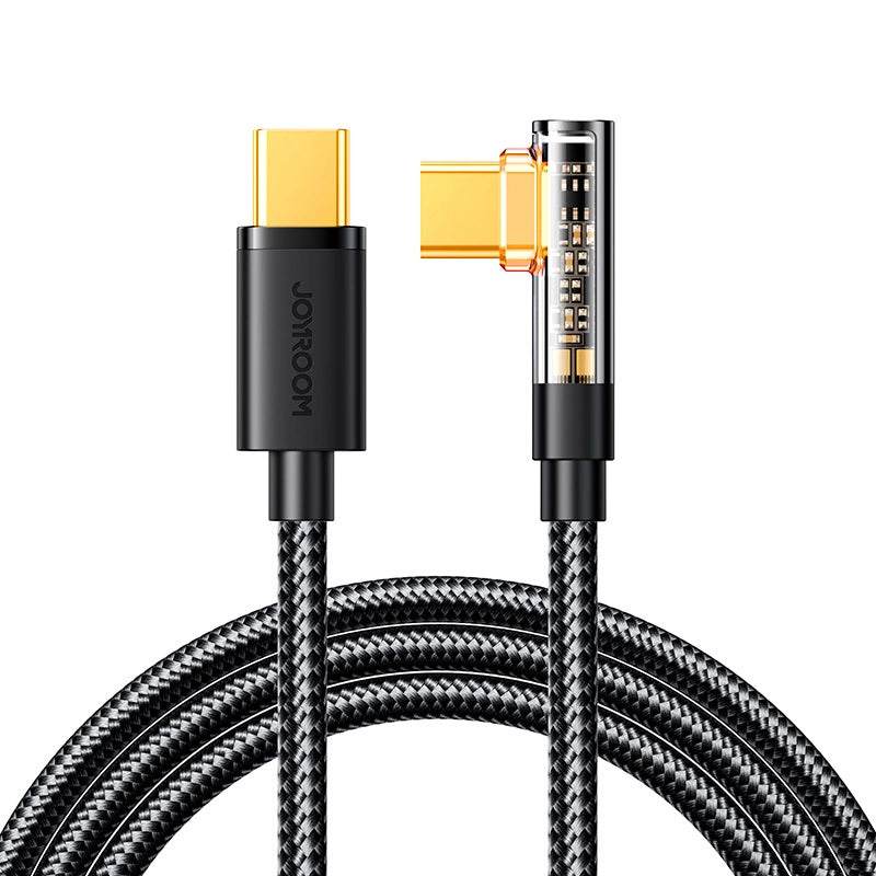 Joyroom Gaming Cable S-CC100A6 USB-C (vinklet) / USB-C (ret) 100W 1,2m - sort
