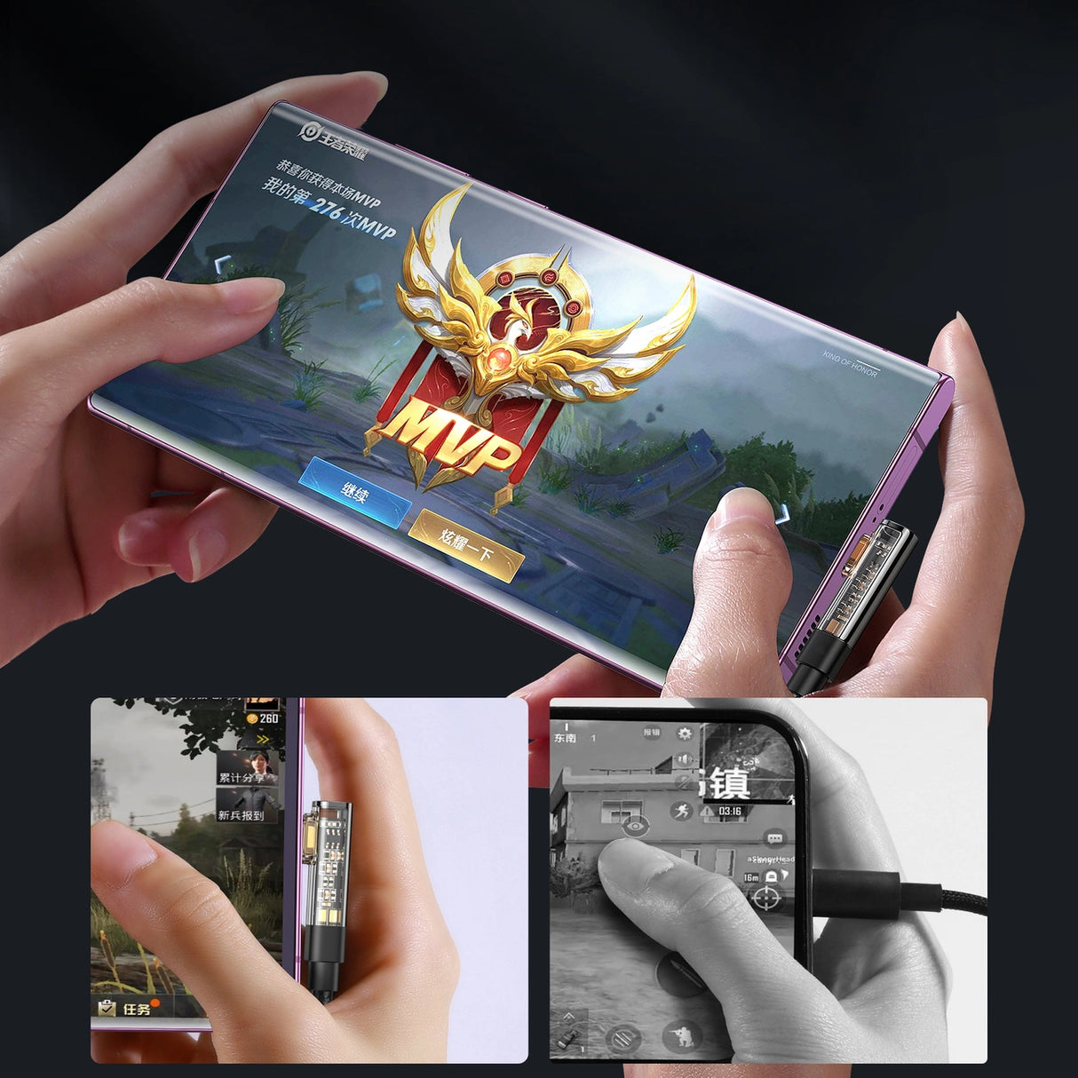 Joyroom Gaming Cable S-CC100A6 USB-C (vinklet) / USB-C (ret) 100W 1,2m - sort