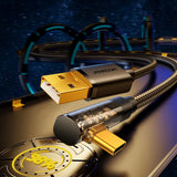 Joyroom Gaming Cable S-UC027A6 USB-C (vinklet) / USB-A (ret) 3A 1,2 m - sort