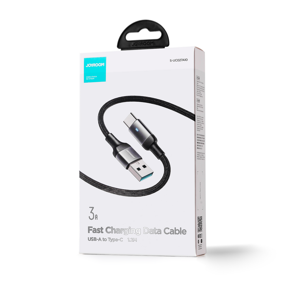 Joyroom Extraordinary Series A10 USB-A / USB-C 3A Kabel 1,2 m - sort