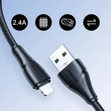 Joyroom Surpass Series A11 USB-A / Lightning 2.4A Kabel 1,2 m - sort