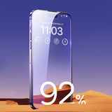 Baseus Full Screen Tempered Glass til iPhone 14 Pro Max med Anti Blue Light Filter og 0.3mm Speaker Cover + Montering Frame