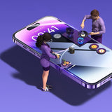 Baseus Full Screen Tempered Glass til iPhone 14 Pro Max med Anti Blue Light Filter og 0.3mm Speaker Cover + Montering Frame