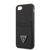 Guess GUHCI8PSATPK iPhone 7/8 SE 2020 / SE 2022 hardcase black/black hardcase Saffiano Triangle Logo Cardslot