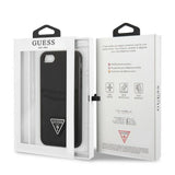 Guess GUHCI8PSATPK iPhone 7/8 SE 2020 / SE 2022 hardcase black/black hardcase Saffiano Triangle Logo Cardslot