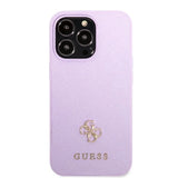 Guess GUHCP13LPS4MU iPhone 13 Pro / 13 6.1" purple/purple hardcase Saffiano 4G Small Metal Logo