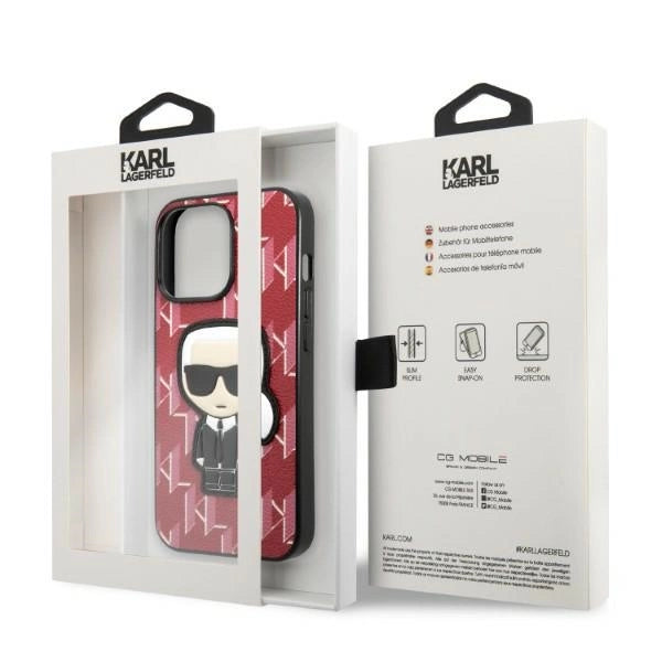 Karl Lagerfeld KLHCP13LPMNIKPI iPhone 13 Pro / 13 6.1" hardcase red/red Monogram Ikonik Patch