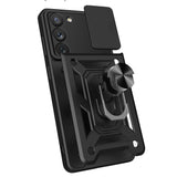 Hybrid Armor Camshield case til Samsung Galaxy S23+ pansret cover med kamera cover rød