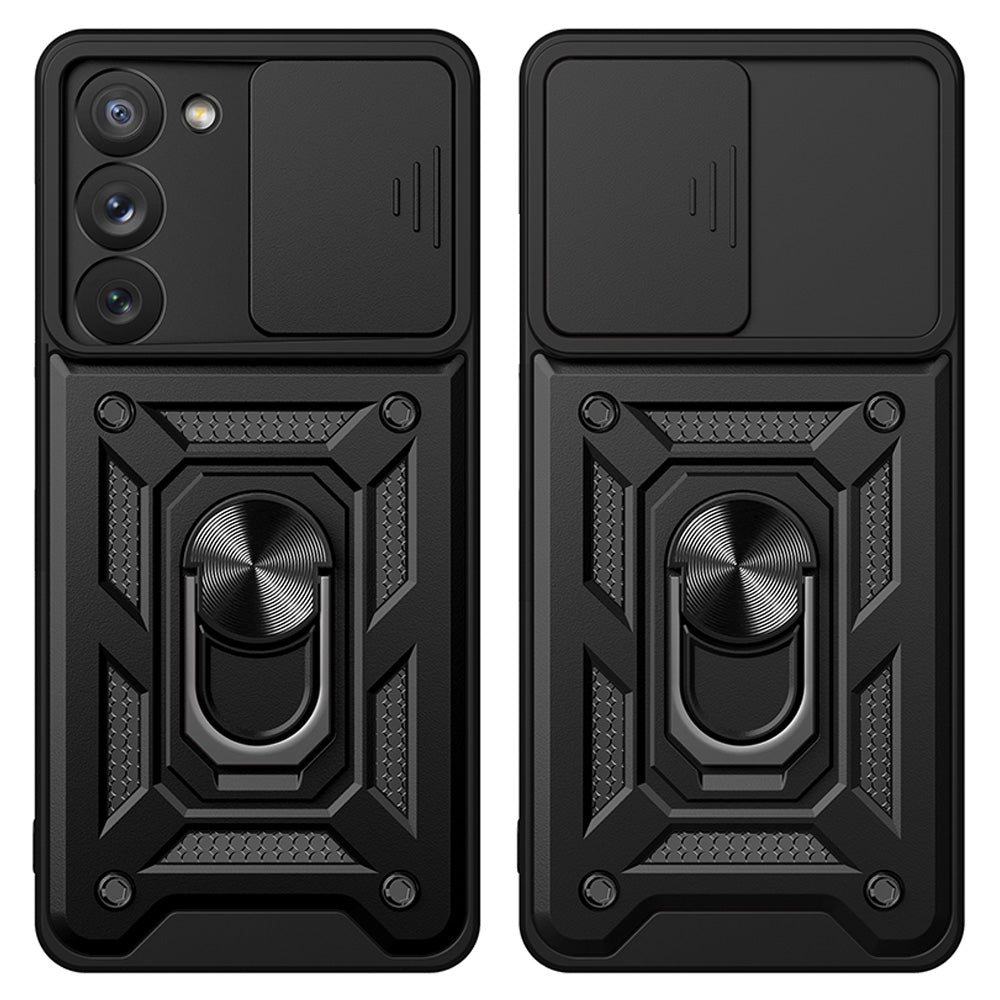 Hybrid Armor Camshield case til Samsung Galaxy S23+ pansret cover med kamera cover rød