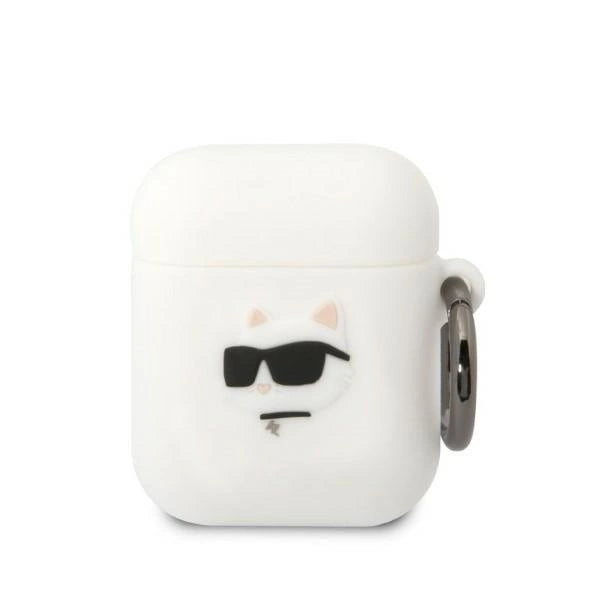 Karl Lagerfeld KLA2RUNCHH AirPods 1/2 cover hvid/hvid Silicone Choupette Head 3D
