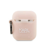 Karl Lagerfeld KLA2RUNCHP AirPods 1/2 cover pink/rosa Silicone Choupette Head 3D