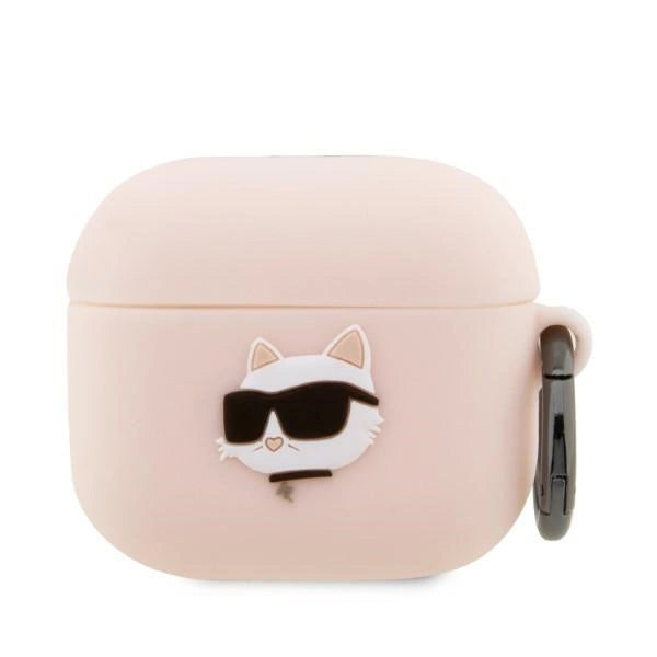 Karl Lagerfeld KLA3RUNCHP AirPods 3 cover lyserød/rosa Silicone Choupette Head 3D