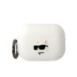 Karl Lagerfeld KLAP2RUNCHH AirPods Pro 2 cover hvid/hvid Silicone Choupette Head 3D