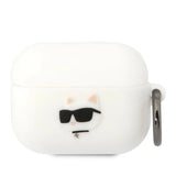 Karl Lagerfeld KLAPRUNCHH AirPods Pro cover hvid/hvid Silicone Choupette Head 3D