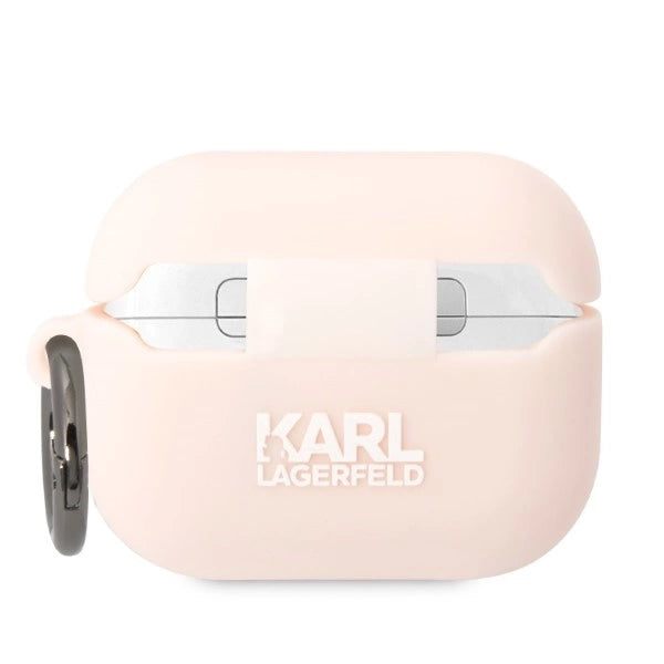 Karl Lagerfeld KLAPRUNCHP AirPods Pro cover lyserød/rosa Silicone Choupette Head 3D