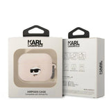 Karl Lagerfeld KLAPRUNCHP AirPods Pro cover lyserød/rosa Silicone Choupette Head 3D