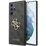 Guess GUHCS23L4GMGGR S23 Ultra S918 grå/grå hardcase 4G Big Metal Logo