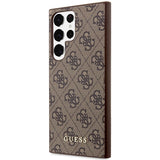 Guess GUHCS23LG4GFBR S23 Ultra S918 brown/brown hard case 4G Metal Gold Logo