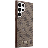 Guess GUHCS23LG4GFBR S23 Ultra S918 brown/brown hard case 4G Metal Gold Logo
