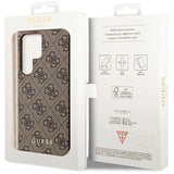 Guess GUHCS23LG4GFBR S23 Ultra S918 brown/brown hard case 4G Metal Gold Logo