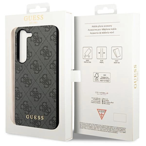 Guess GUHCS23SG4GFGR S23 S911 grey/grey hardcase 4G Metal Gold Logo