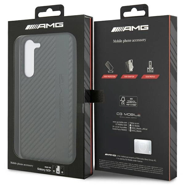AMG AMHCS23MBLSCA S23+ S916 sort/sort hardcase Carbon Stripe&Embossed