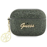 Guess GUAP2GLGSHA AirPods Pro 2 cover grøn/kaki Glitter Flake 4G Charm