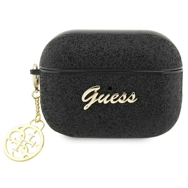 Guess GUAP2GLGSHK AirPods Pro 2 cover sort/sort Glitter Flake 4G Charm