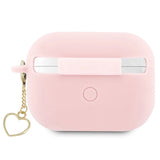 Guess GUAP2LSCHSP AirPods Pro 2 cover pink/pink Silicone Charm Heart Collection
