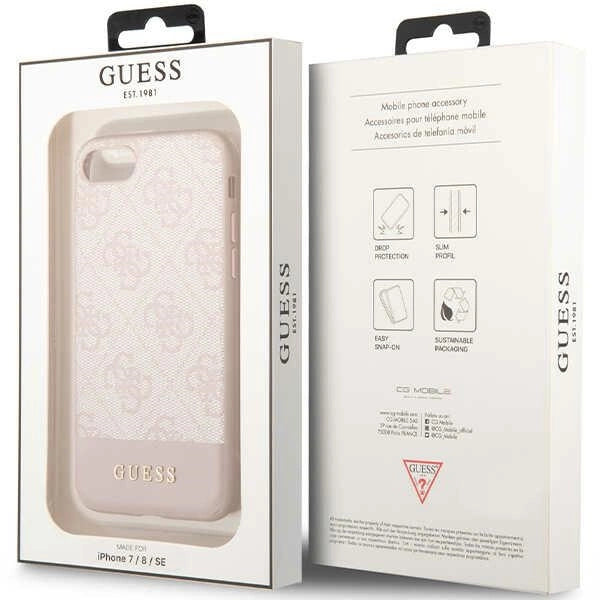 Guess GUHCI8G4GLPI iPhone 7/8/SE 2020/ 2022 pink/pink hard case 4G Stripe Collection