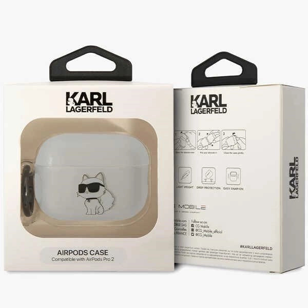 Karl Lagerfeld KLAP2HNCHTCT Airpods Pro 2 cover gennemsigtigt Ikonik Choupette