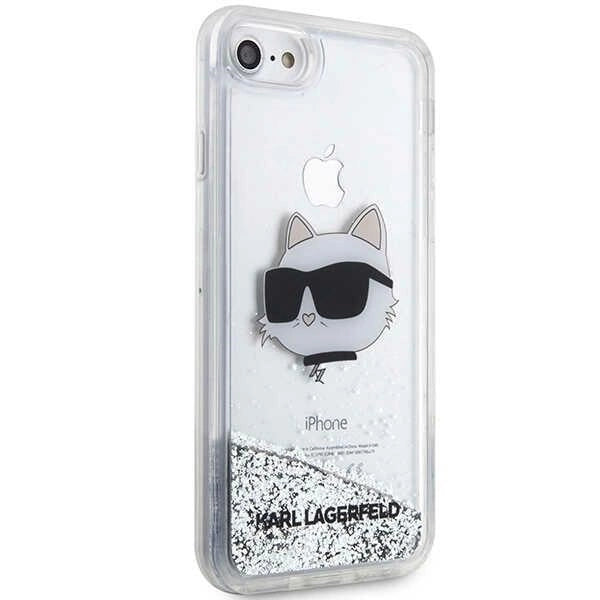 Karl Lagerfeld KLHCI8LNHCCS iPhone 7/8/ SE 2020/2022 silver/silver hardcase Glitter Choupette Head