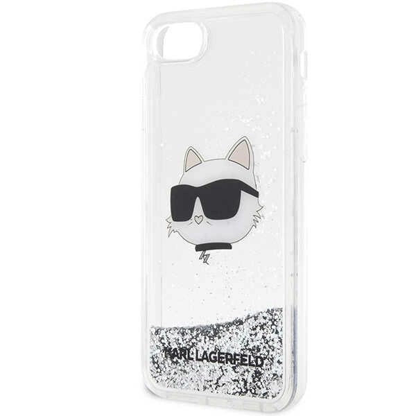 Karl Lagerfeld KLHCI8LNHCCS iPhone 7/8/ SE 2020/2022 silver/silver hardcase Glitter Choupette Head