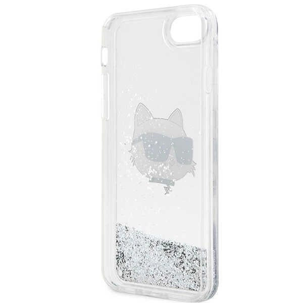 Karl Lagerfeld KLHCI8LNHCCS iPhone 7/8/ SE 2020/2022 silver/silver hardcase Glitter Choupette Head
