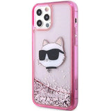 Karl Lagerfeld KLHCP12MLNCHCP iPhone 12/ 12 Pro 6.1" pink/pink hardcase Glitter Choupette Head