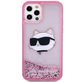Karl Lagerfeld KLHCP12MLNCHCP iPhone 12/ 12 Pro 6.1" pink/pink hardcase Glitter Choupette Head