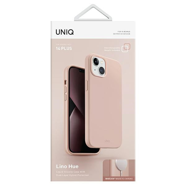 Uniq Lino Hue Magclick opladningsfoder til iPhone 14 Plus - lyserød