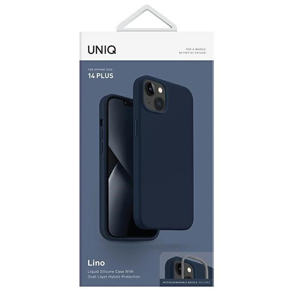 Uniq Lino-hylster til iPhone 14 Plus - blå