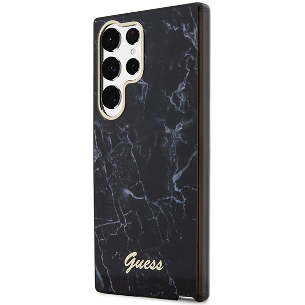 Guess GUHCS23LPCUMAK S23 Ultra S918 sort/sort hardcase Marmor