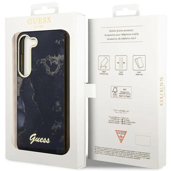 Guess GUHCS23MHTMRSK S23+ S916 black/black hardcase Golden Marble Collection