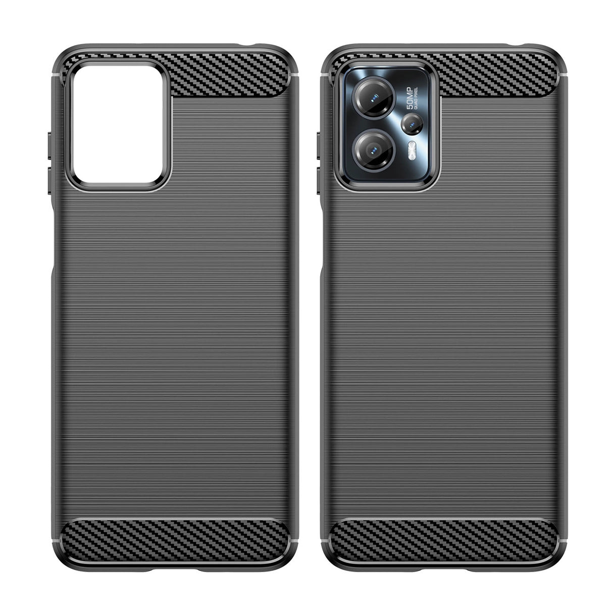 Carbon Case til Motorola Moto G13 fleksible silikone carbon cover sort