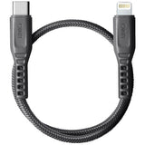 Uniq Flex USB-C / Lightning 18W nylonkabel 30 cm - grå