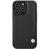 Case BMW BMHCP14L22RBDK iPhone 14 Pro 6.1" sort/sort hårdkasse Læder Blå prikker