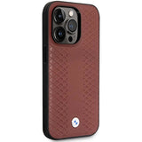 Case BMW BMHCP14L22RFGR iPhone 14 Pro 6.1 Burgundy/burgundy læder diamant mønster