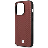 Case BMW BMHCP14L22RFGR iPhone 14 Pro 6.1 Burgundy/burgundy læder diamant mønster