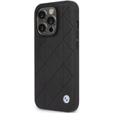 Case BMW BMHCP14L22RQDK iPhone 14 Pro 6.1" sort/sort Ledret Quilted